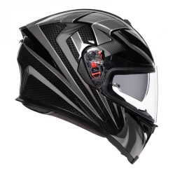 AGV K5-S HURRICANE 2.0 Black/Silver Motorbike Sports Touring Helmet With PINLOCK