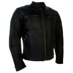 Richa Clothing RICHA DETROIT Chopper/Naked/Cruiser Leather Motorbike Air Vent Jacket D30 Armour