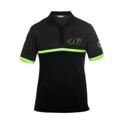 Valentino Rossi Mens Black Polo Shirt Official MotoGP Merchandise VR46