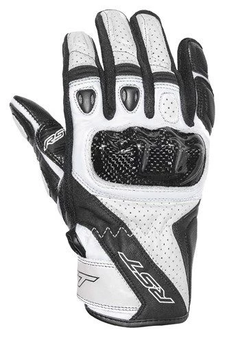 RST STUNT 3 WHITE CE Motorbike Leather Short Sports 2123 Gloves Cheap RST Clothing