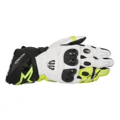 ALPINESTARS GP PRO R2 Black/White/Yellow Motorbike Leather Racing Gloves S-3XL