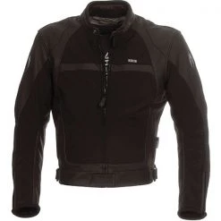 RICHA REX Black Cow Leather & Textile Motorbike Jacket With Detachable 3 Layers