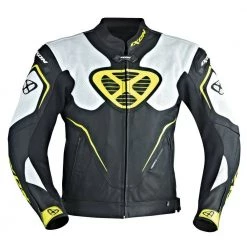 IXON ORCUS Leather Black/White Or Yellow Sports Motorbike Jacket CE Certified