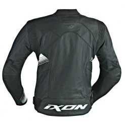 Ixon Clothing IXON VOLTAGE Leather Black/Red/White Sports Motorbike Jacket CE Certified