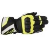 10% Off ALPINESTARS SPZ Drystar WP Black/White/Fluo Motorbike Leather Gloves Alpinestars Gloves