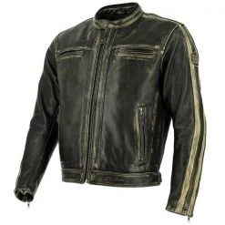 RICHA GOODWOOD Leather Retro Vintage Style Black/Brown Motorcycle Jacket Richa Clothing