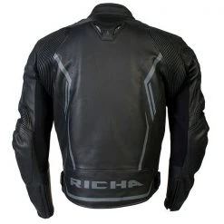 Richa Clothing RICHA MONZA Black/Grey Motorcycle Sports CE Leather Jacket/Trousers 2PC