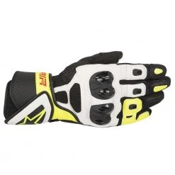 ALPINESTARS SP-AIR Black/White/Fluo Motorcycle Leather/Mesh Summer Gloves Alpinestars Gloves