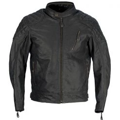Richa Clothing RICHA DONNINGTON Black Leather Classic Retro Motorcycle Bentley Stitch Jacket