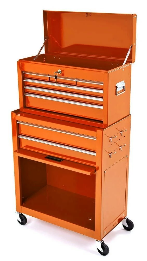 BIKETEK KTM Orange Mechanics Steel Rolling Toolbox Chest & Cabinet Set