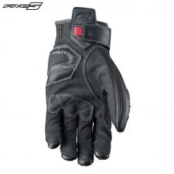 Five EL CAMINO Black Embossed Striped Leather Custom/Cruiser Motorbike Gloves Five Gloves