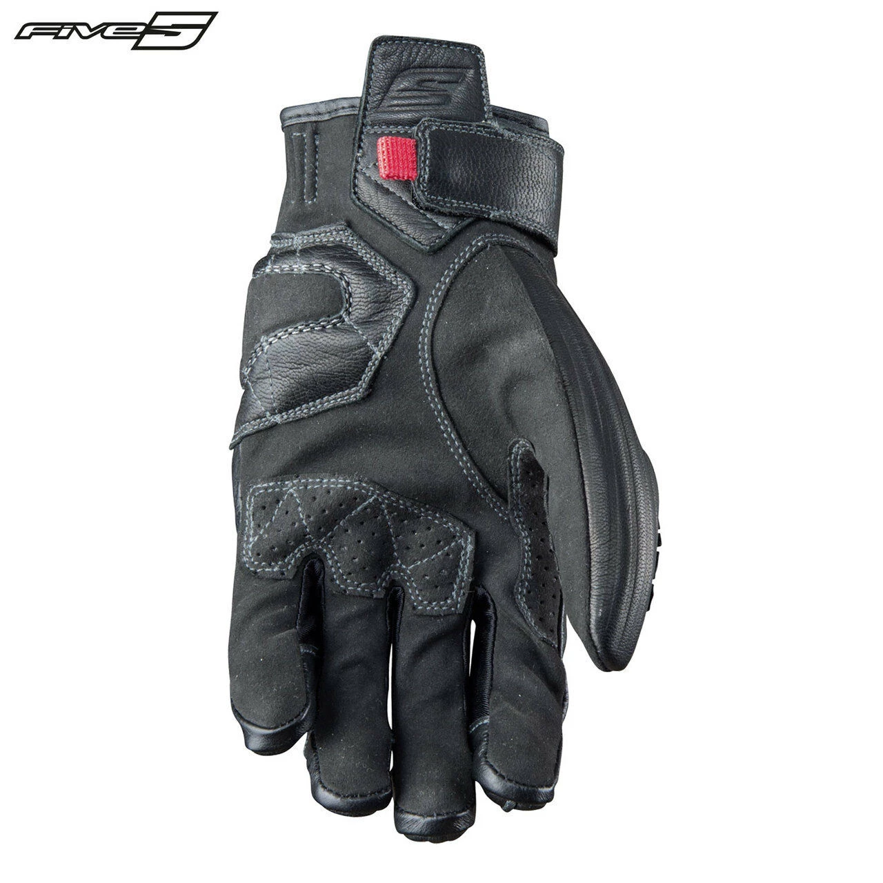 Five EL CAMINO Black Embossed Striped Leather Custom/Cruiser Motorbike Gloves Five Gloves