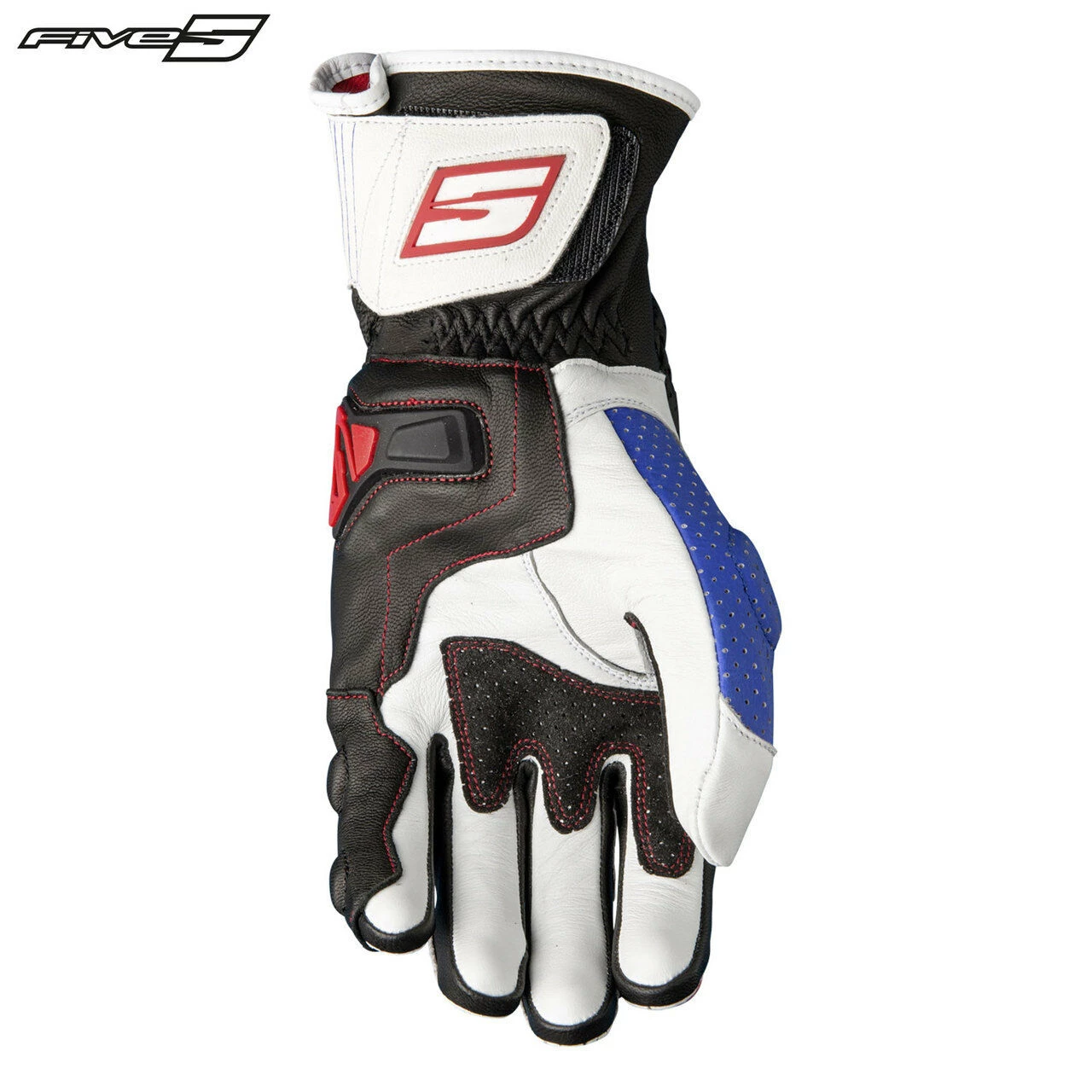 Five RFX4 Replica Adult Motorbike Leather Race Gloves KTM Orange/Yellow/Blue