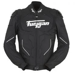 FURYGAN RAPTOR Black/White 1.4 Waterproof Leather Motorbike Sports Range Jacket Furygan Clothing