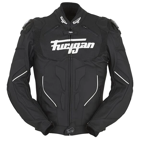 FURYGAN RAPTOR Black/White 1.4 Waterproof Leather Motorbike Sports Range Jacket Furygan Clothing