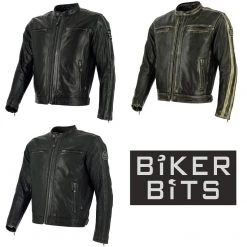 RICHA GOODWOOD Leather Retro Vintage Style Black/Brown Motorcycle Jacket Richa Clothing