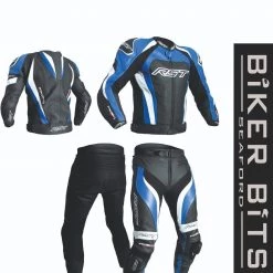 RST TRACTECH EVO 3 Suzuki/Yamaha Blue Motorcycle CE Leather Jacket/Trousers 2PC RST Clothing