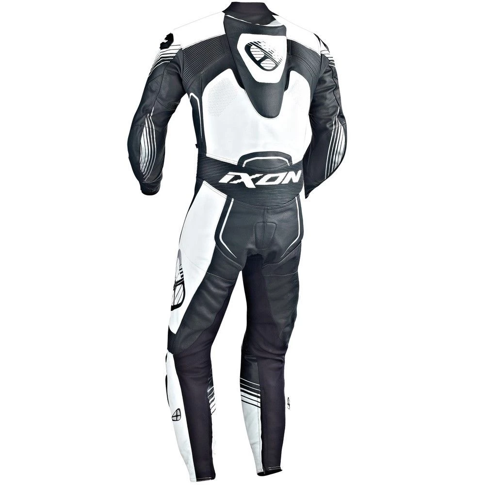 IXON STARBURST Black/White/Silver Leather Motorbike 1PC Racing Suit