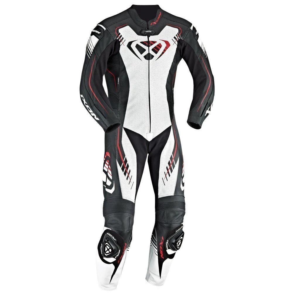 IXON STARBURST 2.0 Black/White/Ducati Red Leather Motorbike 1PC Racing Suit Ixon Clothing