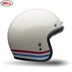 Bell Helmets Bell Cruiser Custom 500 Stripes Pearl White Retro Adult Open Face Helmet