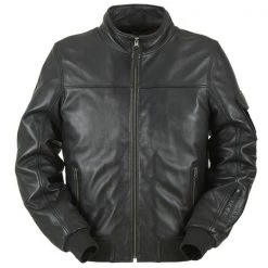 FURYGAN FREDDY Black Motorcycle American Flight Bomber Leather Jacket D30 Armour Furygan Clothing