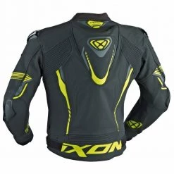 IXON VORTEX 2 Leather Black/Red/Yellow/White Sport Motorbike Jacket CE Certified Ixon Clothing