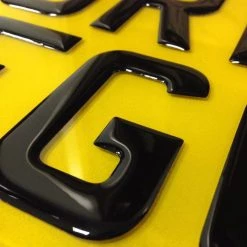 Unbranded 3D BLACK GEL Raised Letters MOTORBIKE Number/Show Plate 9x7 Legal Size Or 8x6