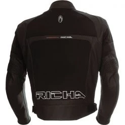 RICHA REX Black Cow Leather & Textile Motorbike Jacket With Detachable 3 Layers