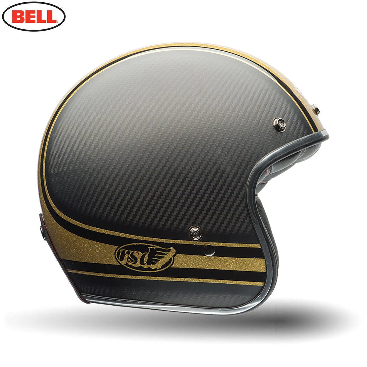 BELL CUSTOM 500 Carbon RSD Bomb FREE Bag Retro/Street Open Face Helmet
