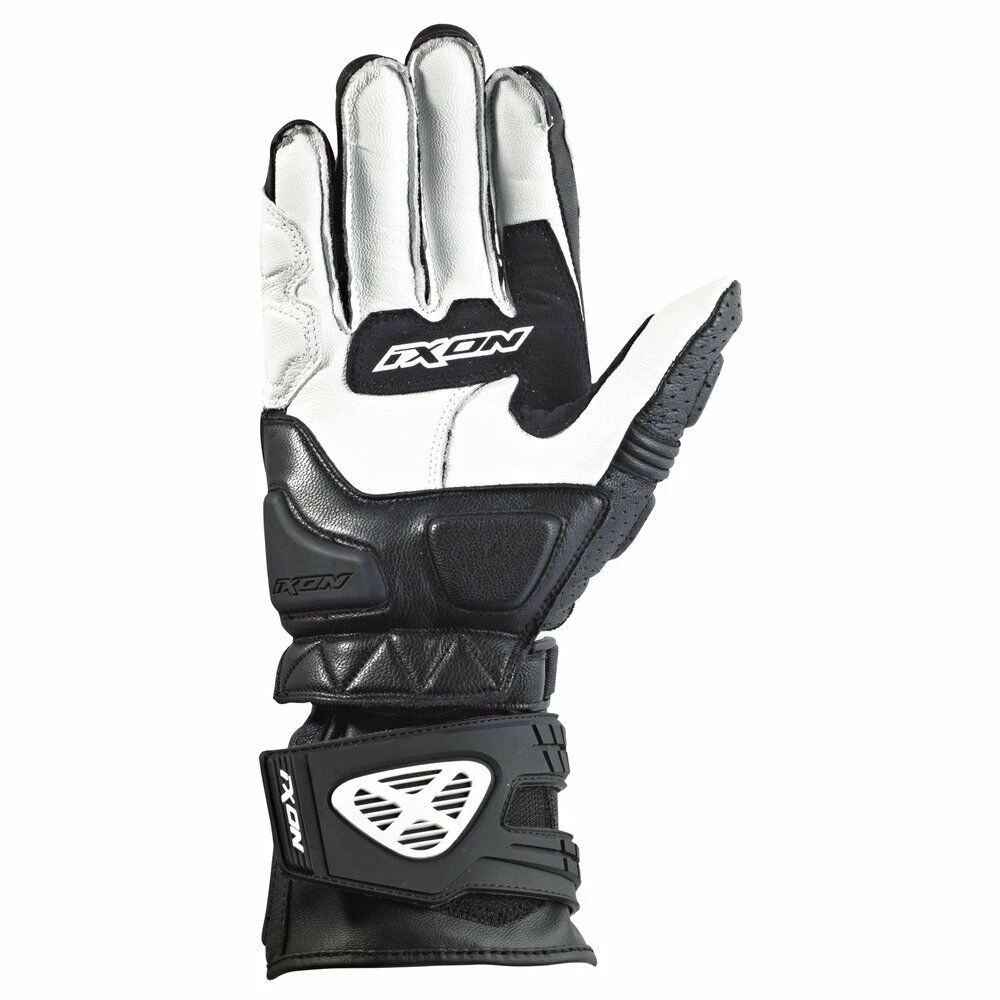 Ixon Clothing IXON RS MOTO HP Motorcycle Leather Racing Gloves Black/White/Red CE Cat 2