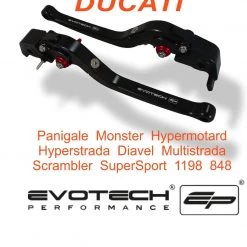 ALL DUCATI's Evotech Performance Long Black Folding Brake & Clutch Levers Set