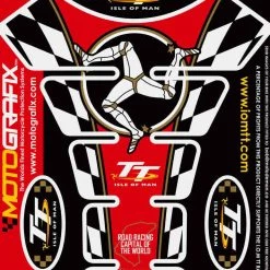 Isle Of Man TT Races RED Chequer 3D Gel Motorbike Motografix Tankpad Protector