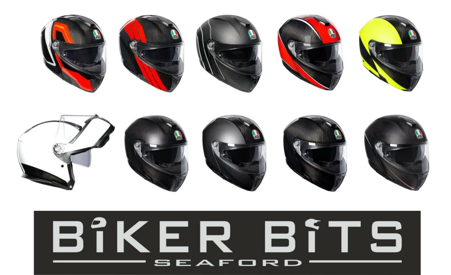 AGV SPORTS MODULAR CARBON Flip Front Up Touring Motorcycle Helmet 1295 Grams AGV Helmets