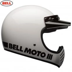 BELL Cruiser 2017 MOTO 3 Modern Classic White Motorcycle Scrambler MX Helmet