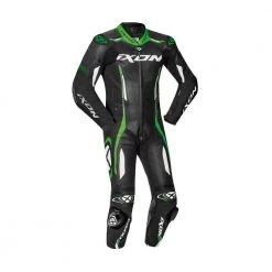 IXON VORTEX 2 Black/White/Kawasaki Green Leather CE Motorbike Racing Suit Ixon Clothing