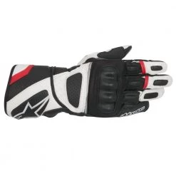 10% Off ALPINESTARS SPZ Drystar WP Black/White/Red Motorbike Leather Gloves Alpinestars Gloves
