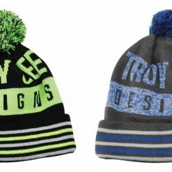 Troy Lee Designs FINISH LINE BEANIE BLACK/GREY Winter Bobble Hat Motocross MX