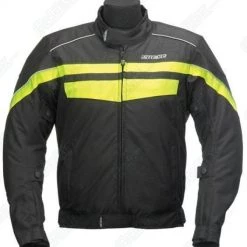 SPADA ENERGY Black/Yellow Flo Hi-Vis Textile Waterproof Motorbike/Scooter Jacket