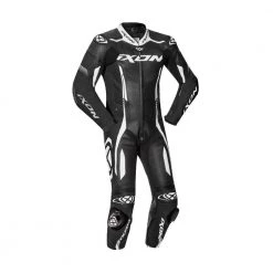 IXON VORTEX 2 Black/White Leather CE Certified Motorbike Track Racing Suit Ixon Clothing