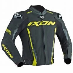 IXON VORTEX 2 Leather Black/Red/Yellow/White Sport Motorbike Jacket CE Certified Ixon Clothing