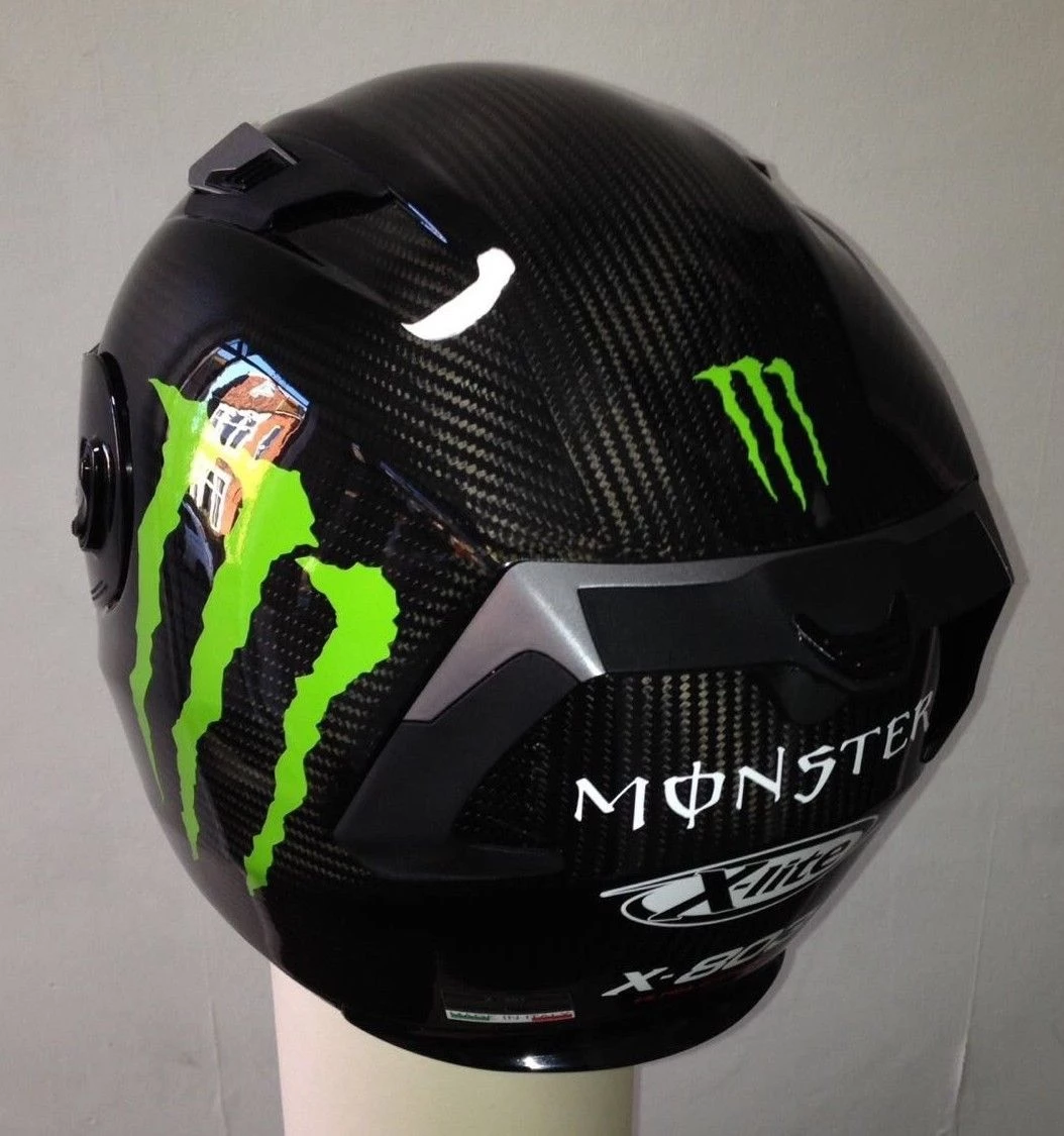X-Lite X803 CARBON Puro Gloss MONSTER Stickers FREE Dark Visor Motorbike Helmet X-Lite Helmets