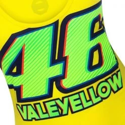Ladies Valentino Rossi Yellow Vest Official MotoGP Merchandise VR46 The Doctor VR46 Clothing