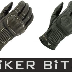 RICHA BOBBER Black & Brown Rugged Vintage Cowhide Motorcycle/Crusier Gloves Richa Clothing