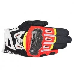 10% Off ALPINESTARS SMX2 V2 AIR Carbon Black/White/Yellow/Red Motorbike Gloves Alpinestars Gloves