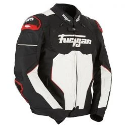 Furygan Clothing FURYGAN RAPTOR Black/White/Red Leather Motorbike Sports Jacket & Trousers CE