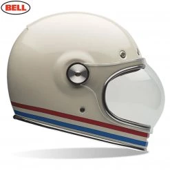 Bell Helmets BELL BULLITT Stripes Vintage White 2018 Modern Retro Classic Motorcycle Helmet