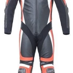 RST PRO SERIES 1840 CPXC II Black/Flo Red Leather Motorbike 1PC Racing Suit RST Clothing