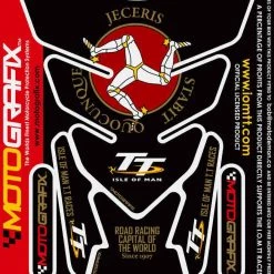 Isle Of Man BLACK 3D Gel Motorbike Motografix Tankpad Protector IOM TT Races