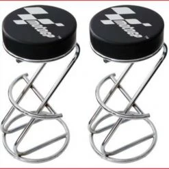 Moto-GP MotoGP Pair (2) Of Bar Stools/Kitchen Seats/Garage Chairs/Paddock Stools