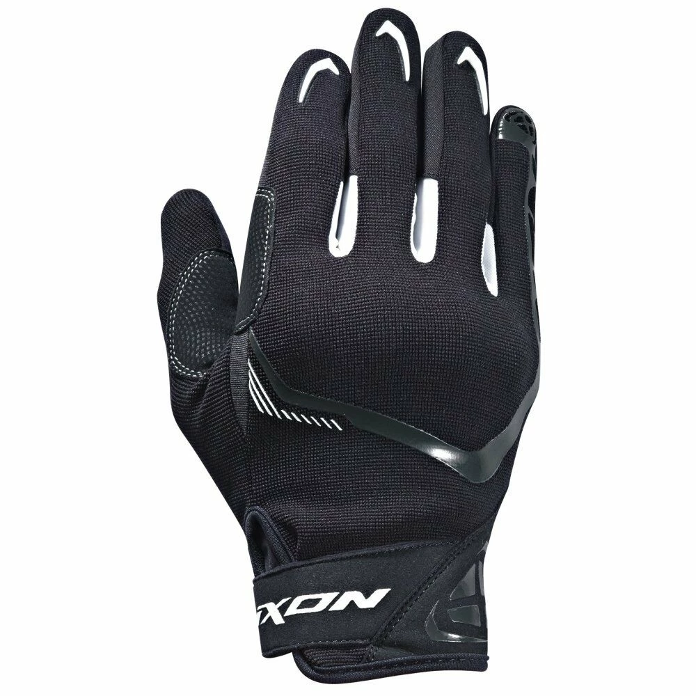 Ixon Clothing IXON LIFT 2.0 Black/White Textile Summer Short Motorcycle CE Approved Gloves